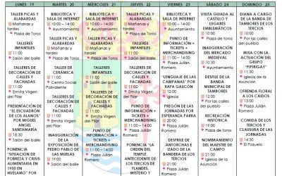 Programa de actividades de Agosto de 2024
